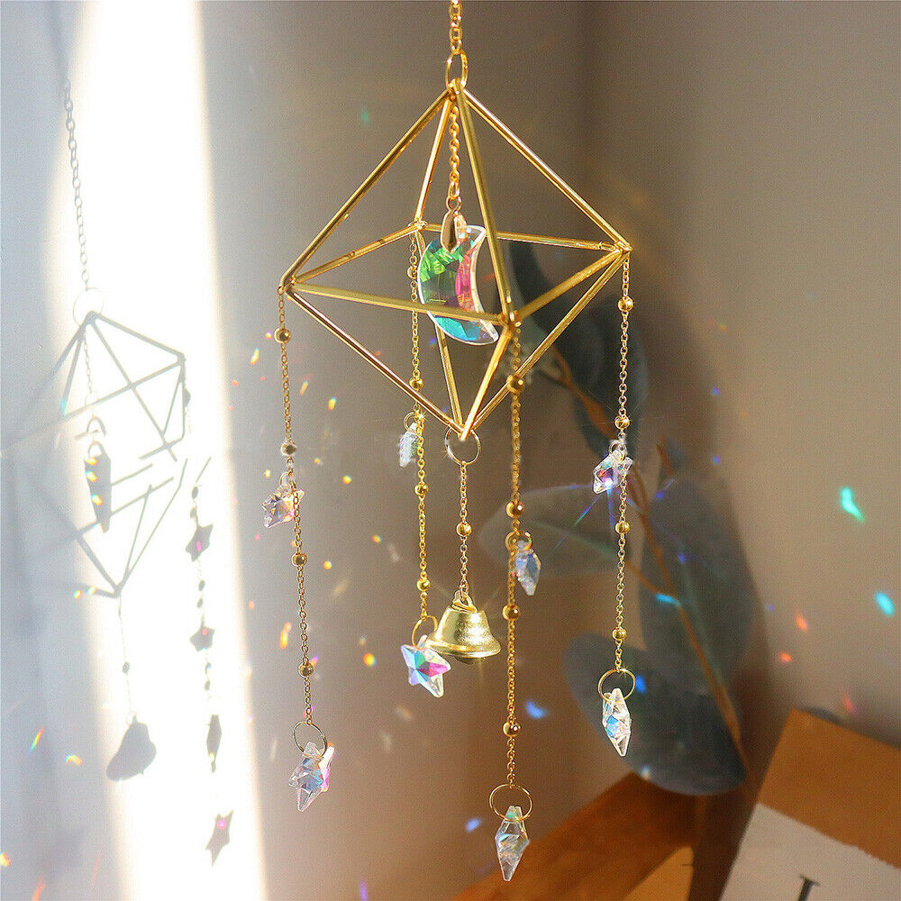 Star Moon Crystal Sun Catcher  - Boho Wind Chimes 评论和价格