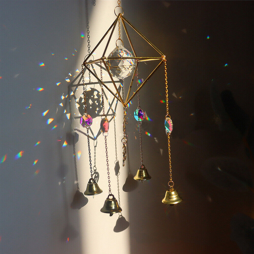 Star Moon Crystal Sun Catcher  - Boho Wind Chimes 评论和价格
