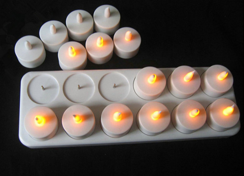 Set of 12 Rechargeable led can - Home Decor Xmas 评论和价格