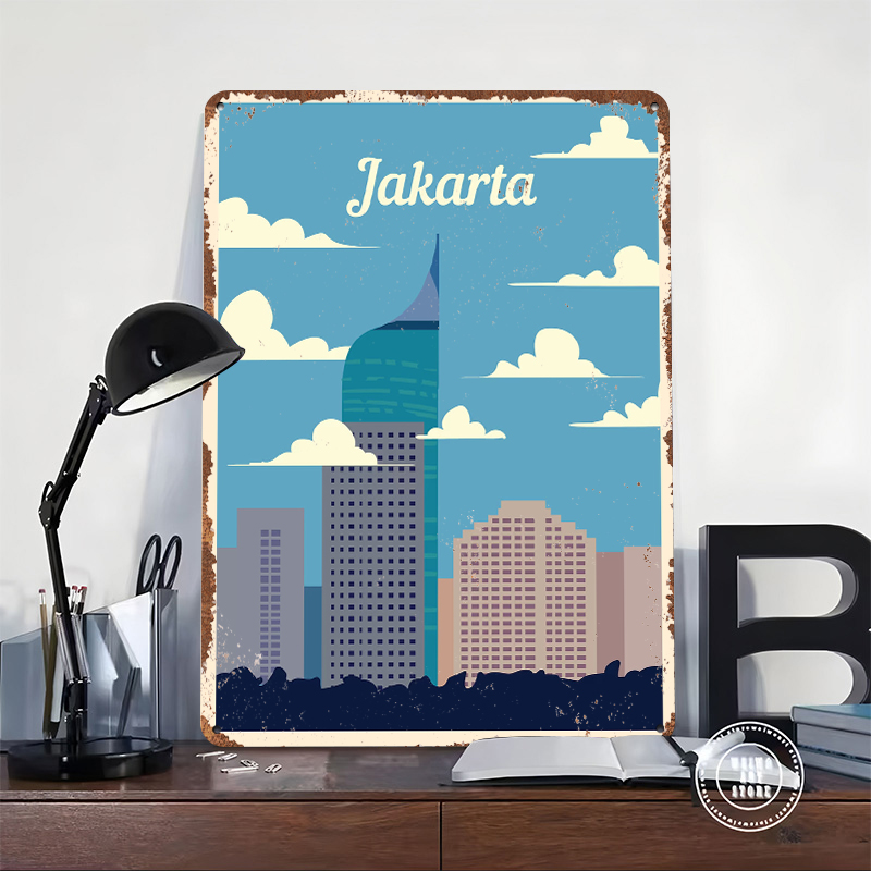 Jakarta Tinplate Poster Custom - Home Decor Jakarta 评论和价格