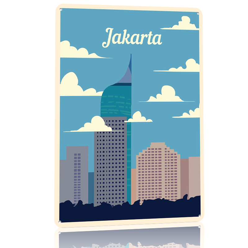 Jakarta Tinplate Poster Custom - Home Decor Jakarta 评论和价格