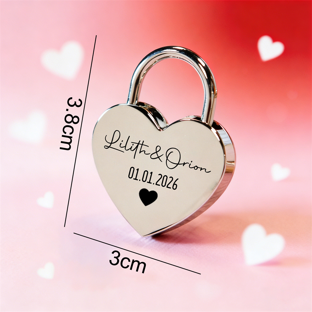 Custom Name Heart-Shaped Padlo - Home Decor Xmas 评论和价格