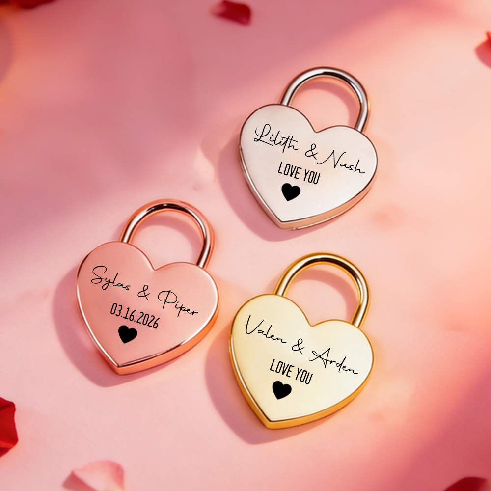 Custom Name Heart-Shaped Padlo - Home Decor Xmas 评论和价格