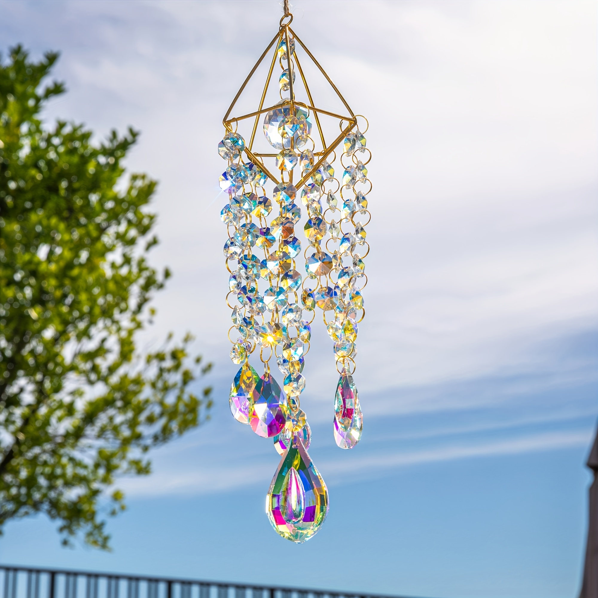 Crystal Suncatchers Hanging Wi - Boho Wind Chimes 评论和价格