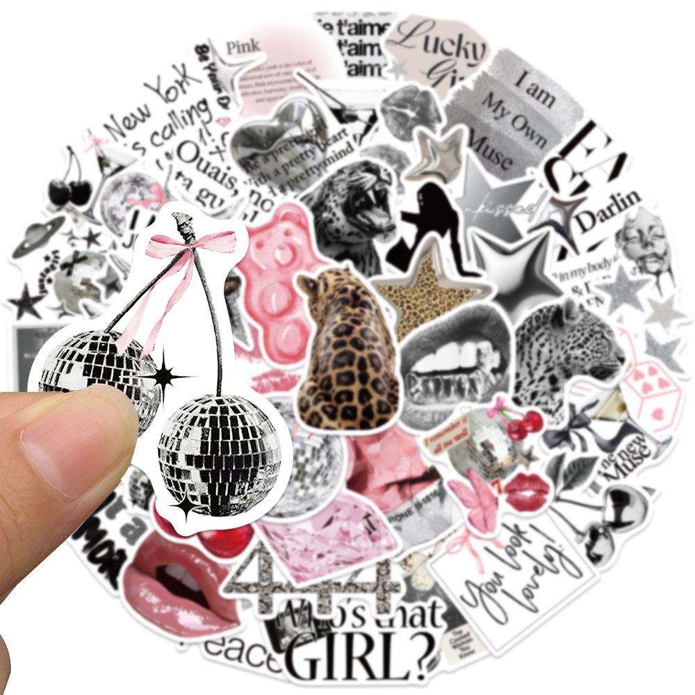 50pcs Silver Lucky Sticker Fas - Home Decor Wall Panels 评论和价格