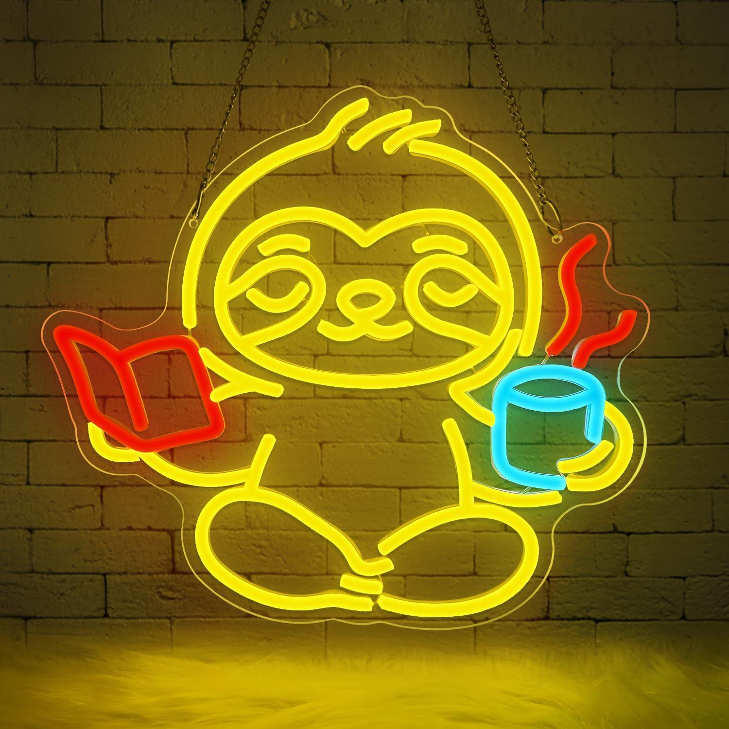 Sloth Neon Sign USB Dimmable L - Home Decor Light 评论和价格