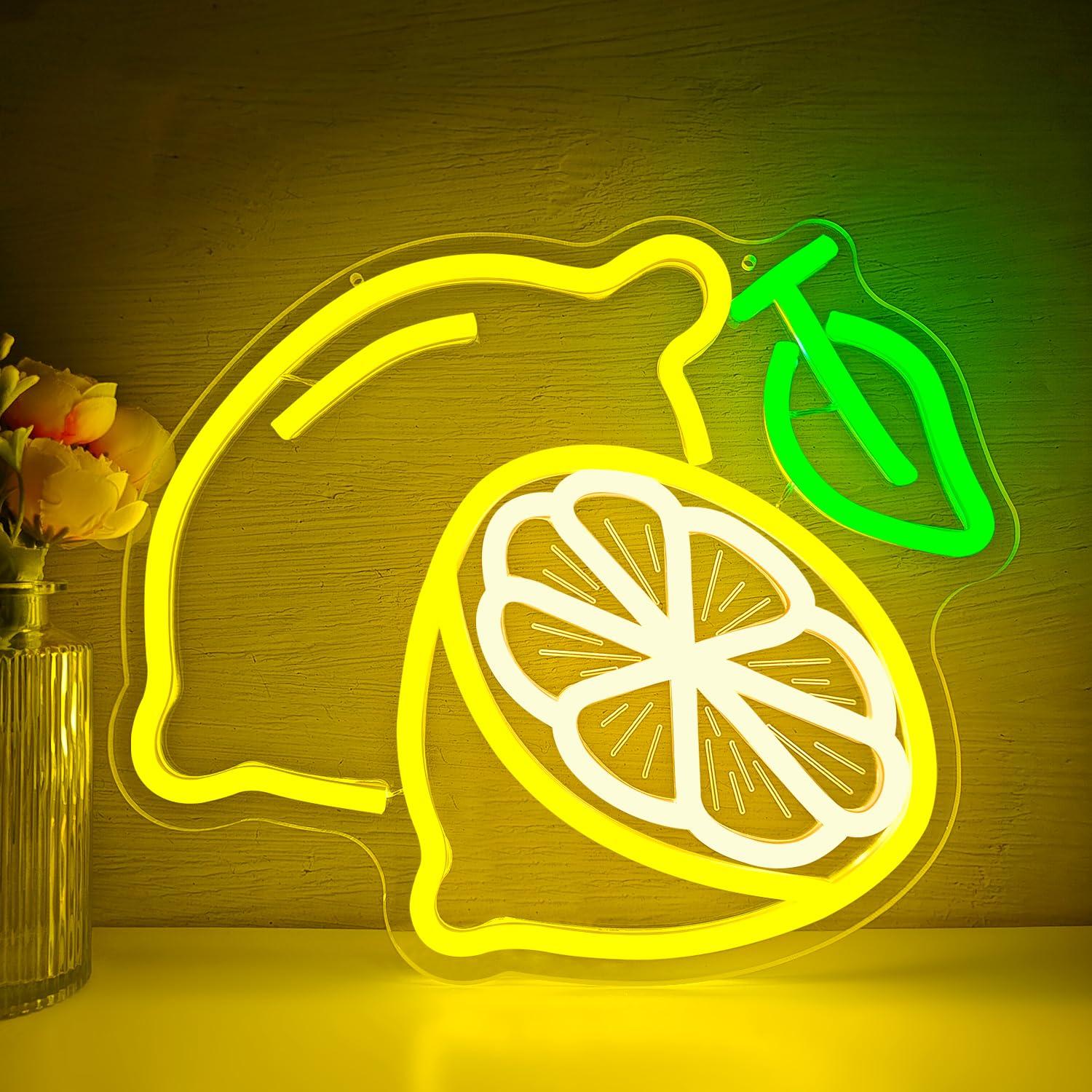 Lemon Neon Sign Dimmable LED L - Home Decor Light 评论和价格