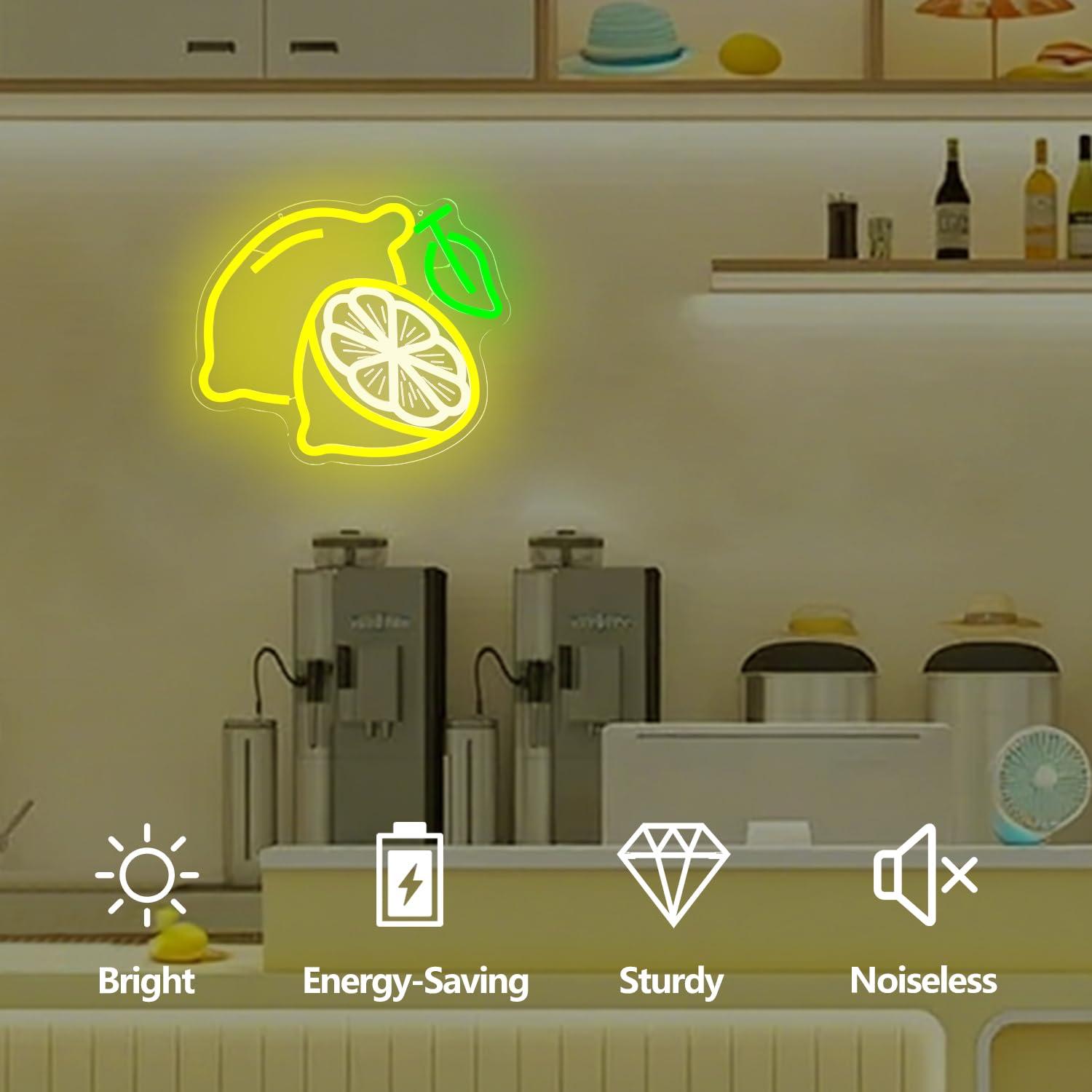 Lemon Neon Sign Dimmable LED L - Home Decor Light 评论和价格