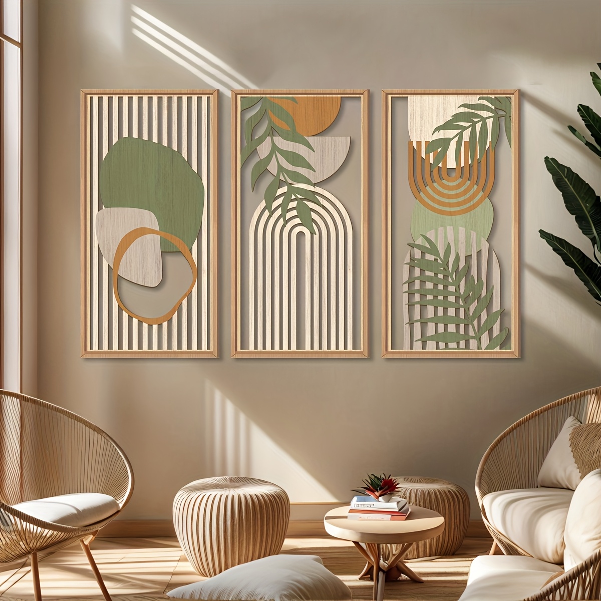 Large Boho Abstract Wall Art F - Home Decor Wall Panels 评论和价格