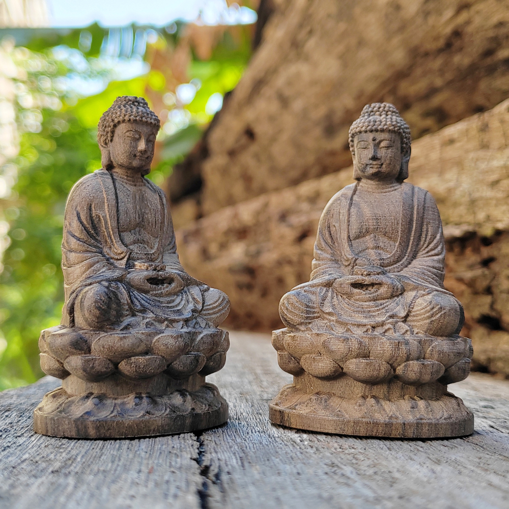 1 Pc 3.1 Inch Wooden Carved Bu - Home Decor Zen Style 评论和价格