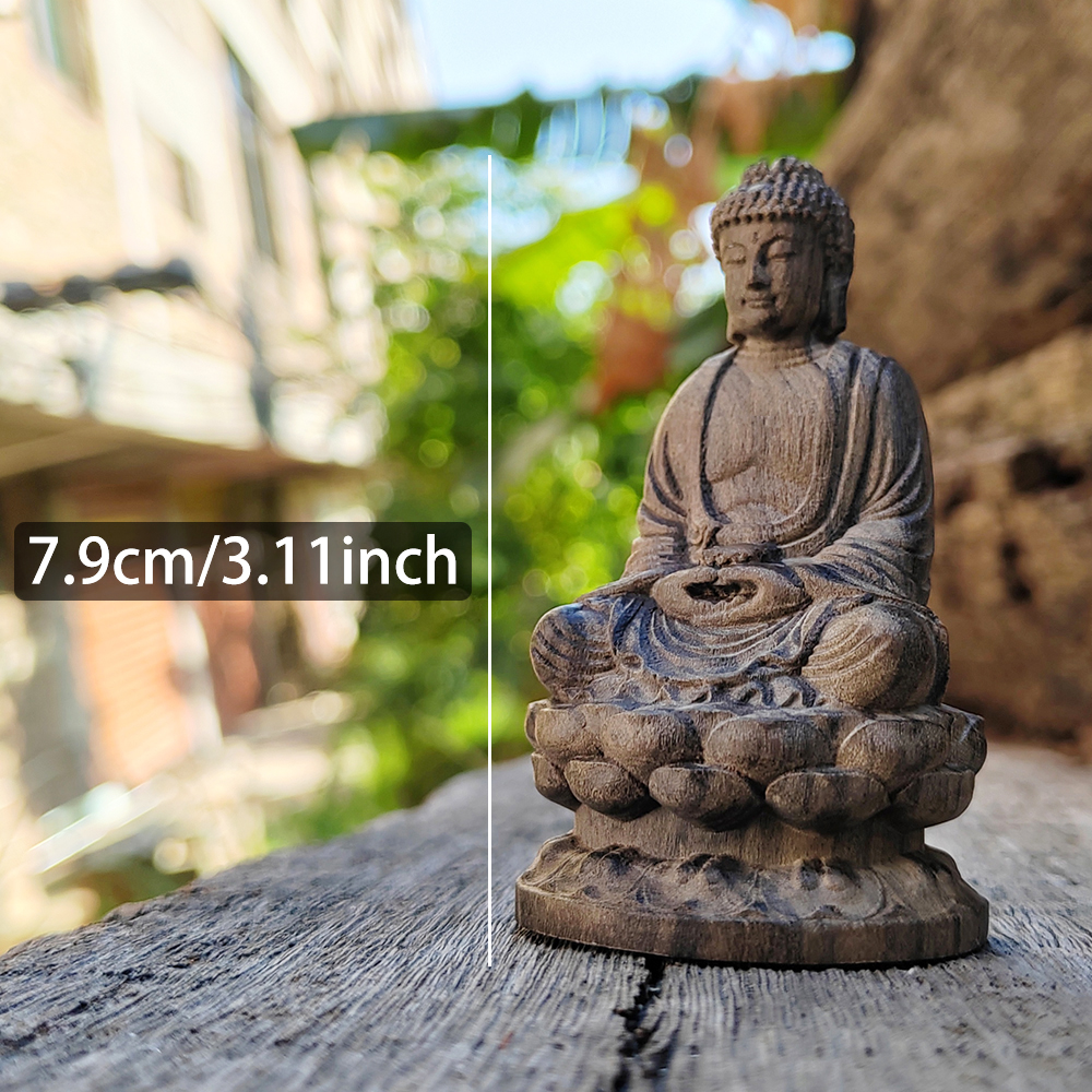 1 Pc 3.1 Inch Wooden Carved Bu - Home Decor Zen Style 评论和价格
