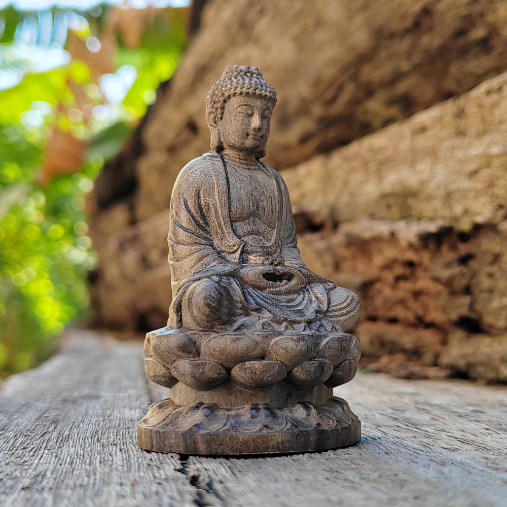 1 Pc 3.1 Inch Wooden Carved Bu - Home Decor Zen Style 评论和价格