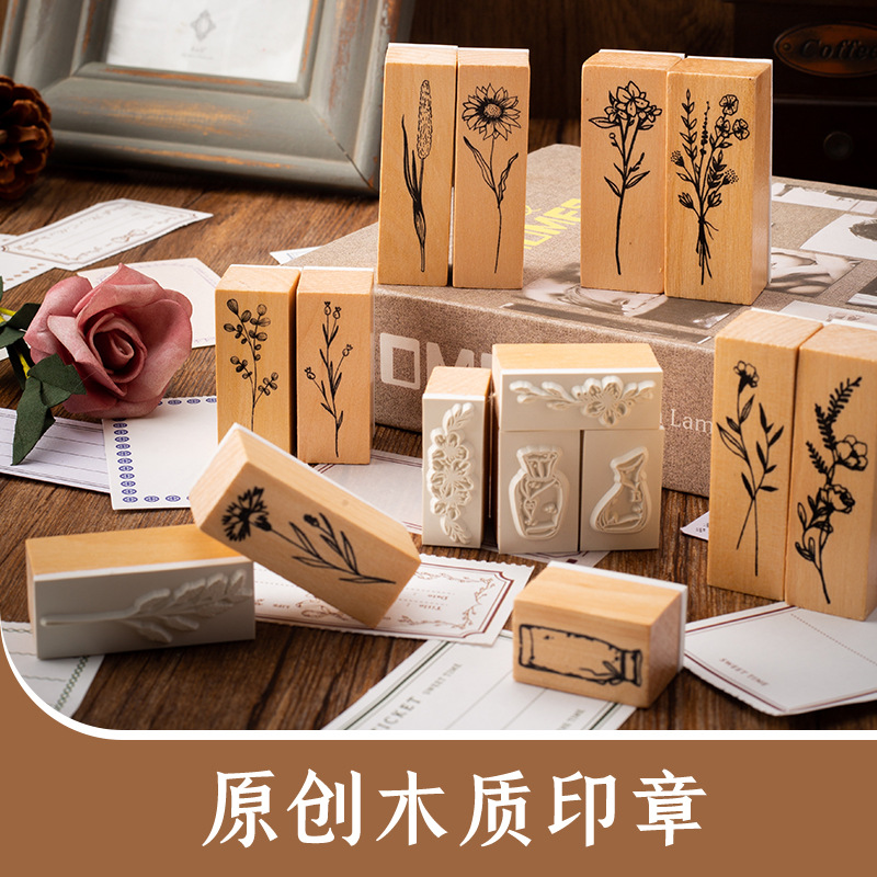 Retro Lotus Wood Combination S - Home Decor Vase With Flowers 评论和价格