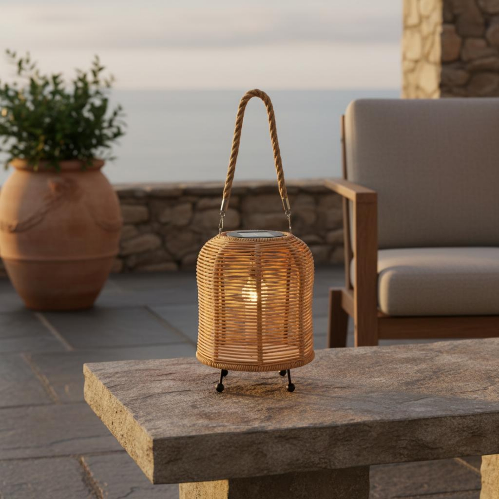 Handwoven Solar Lantern Warm L - Home Decor Garden 评论和价格