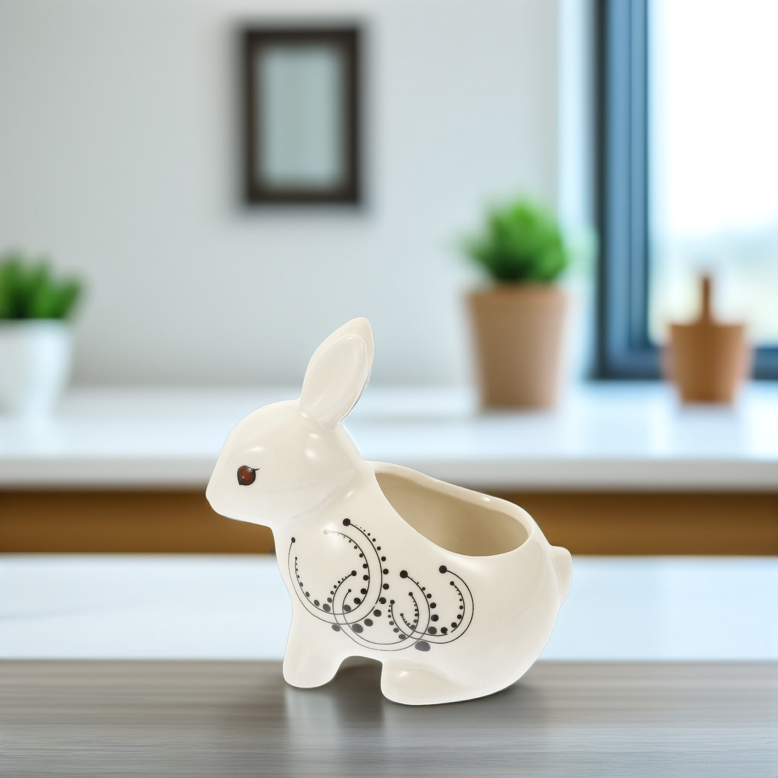 Rabbit Shaped Ceramic Flower P - Home Decor Garden Ideas 评论和价格