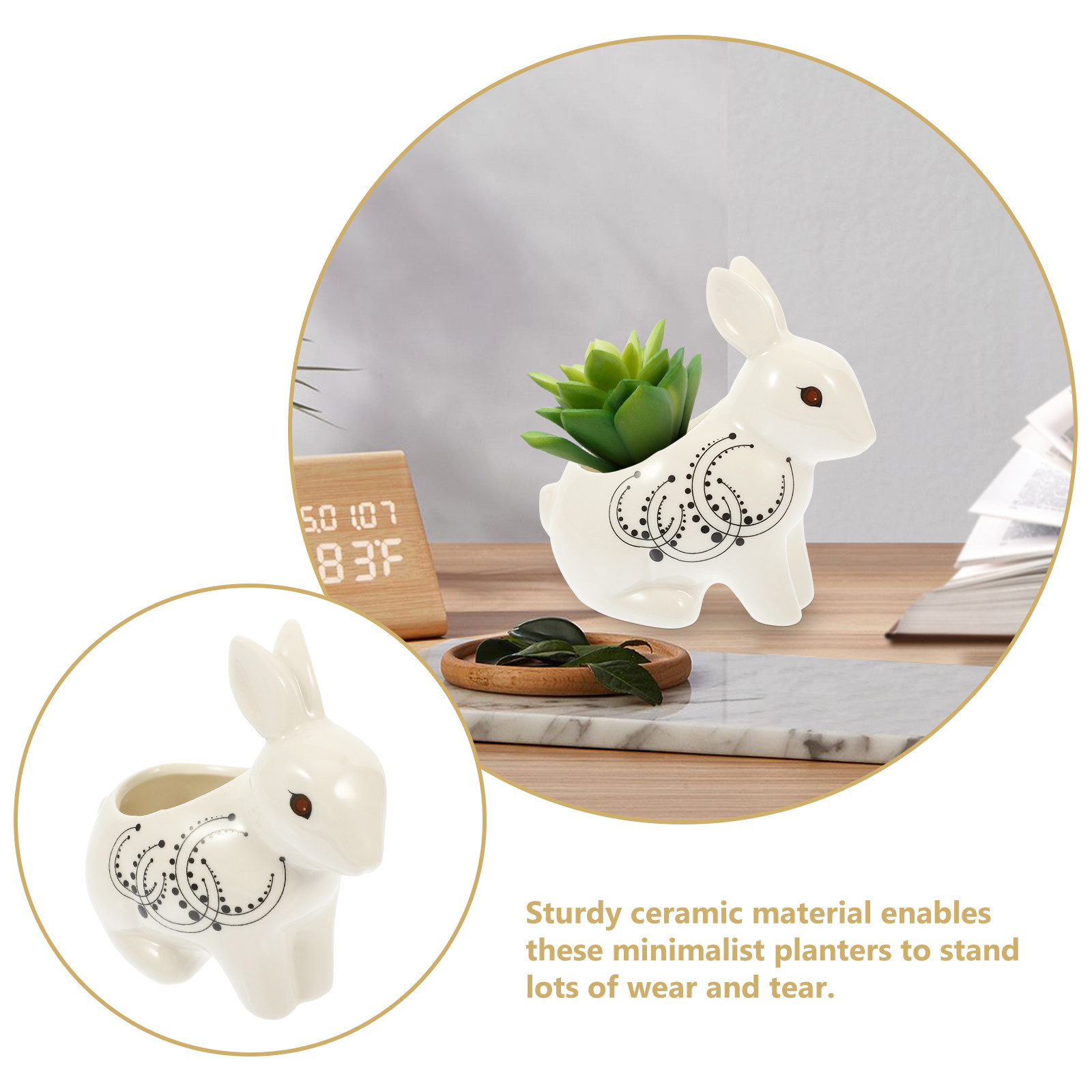 Rabbit Shaped Ceramic Flower P - Home Decor Garden Ideas 评论和价格