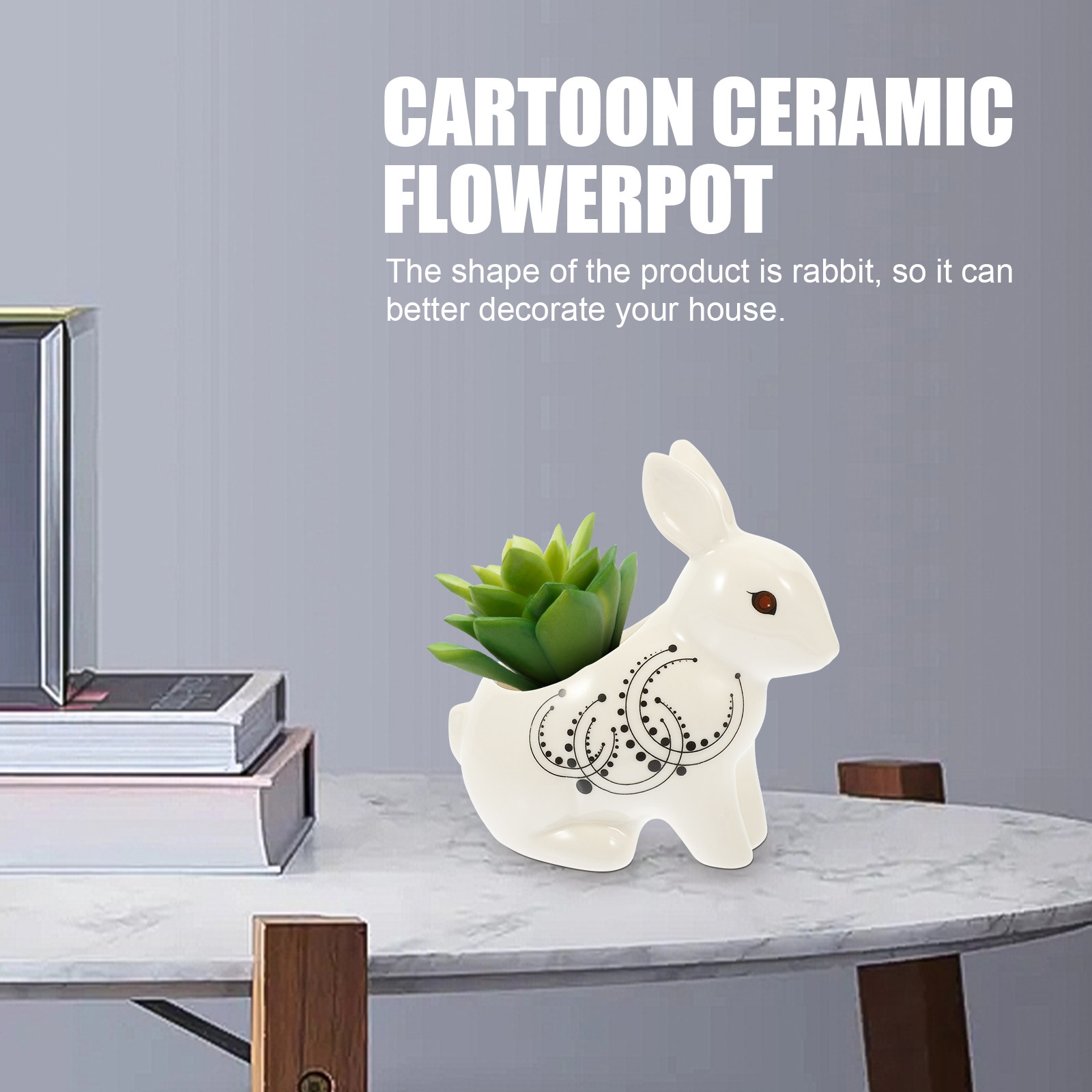 Rabbit Shaped Ceramic Flower P - Home Decor Garden Ideas 评论和价格