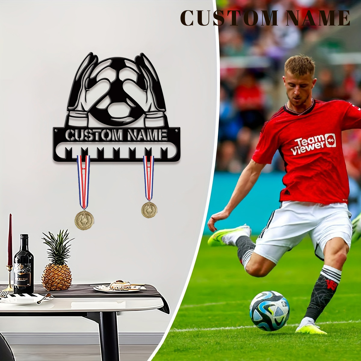 Custom Football Player Metal M - Home Christmas Decor 评论和价格