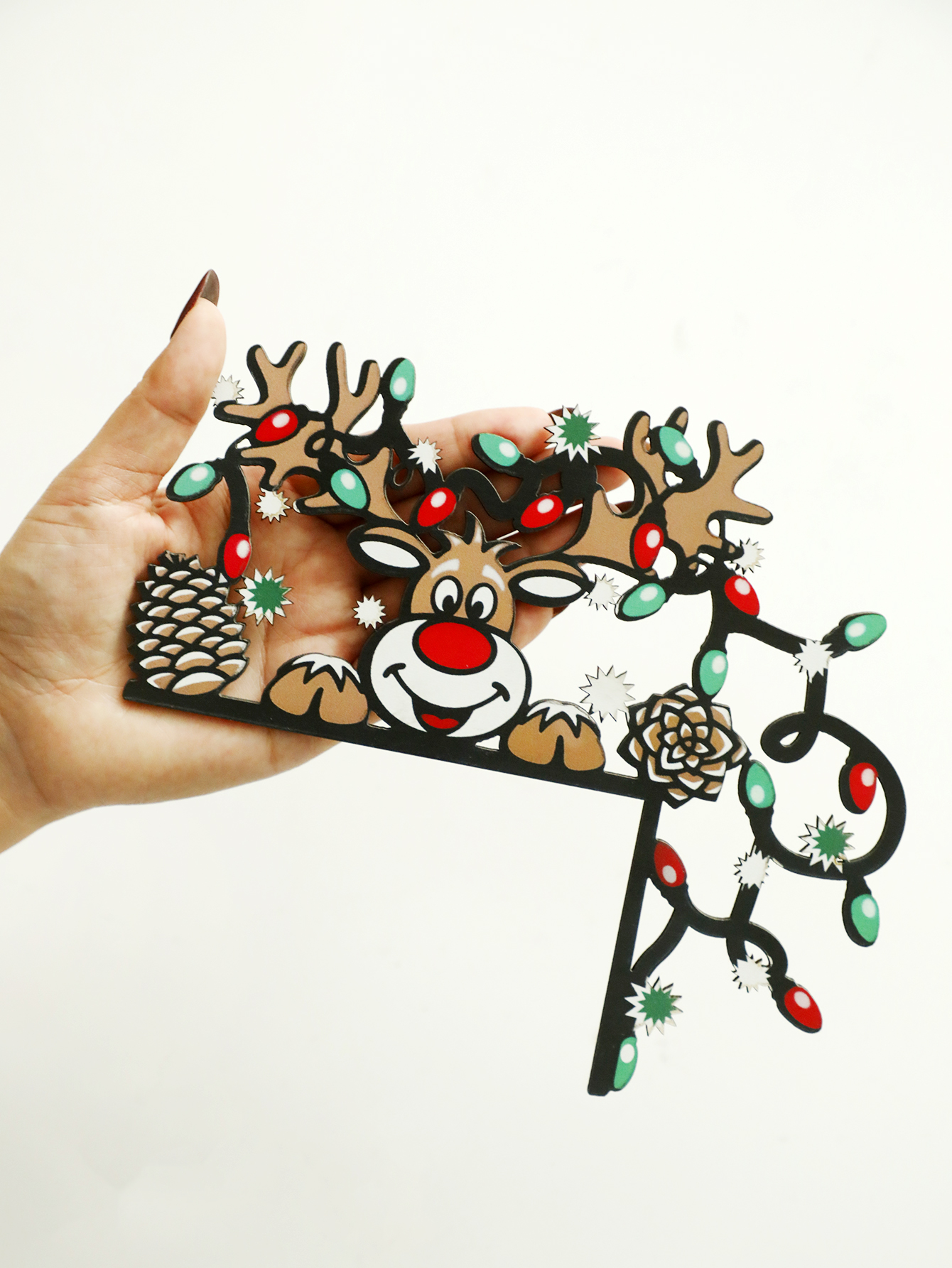 Christmas Reindeer Door Corner - Home Decor Xmas 评论和价格