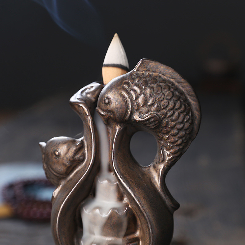 Ceramic Gourd Backflow Incense - Home Decor Zen Style 评论和价格