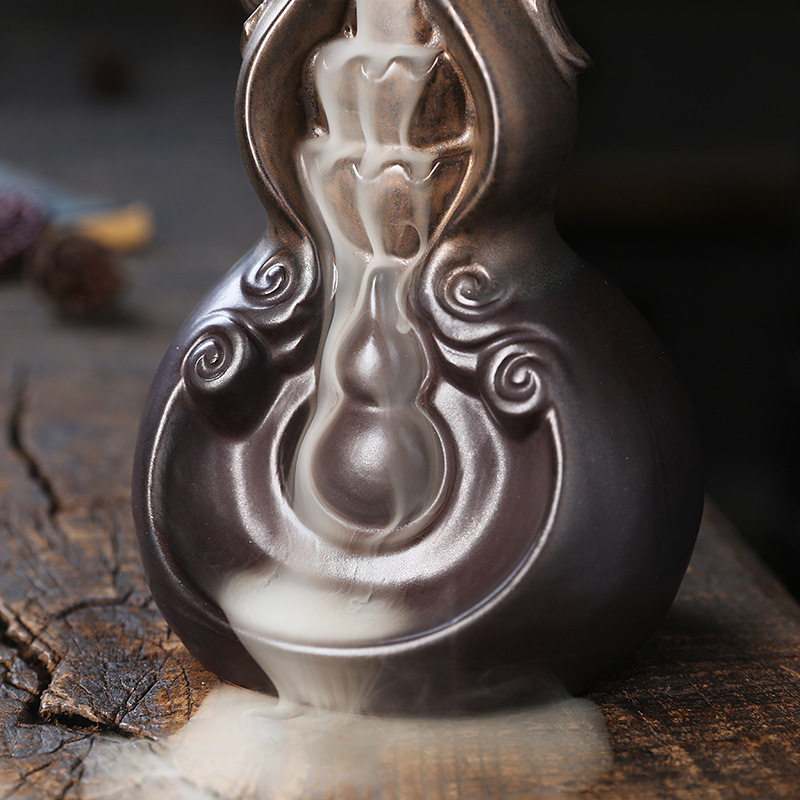 Ceramic Gourd Backflow Incense - Home Decor Zen Style 评论和价格