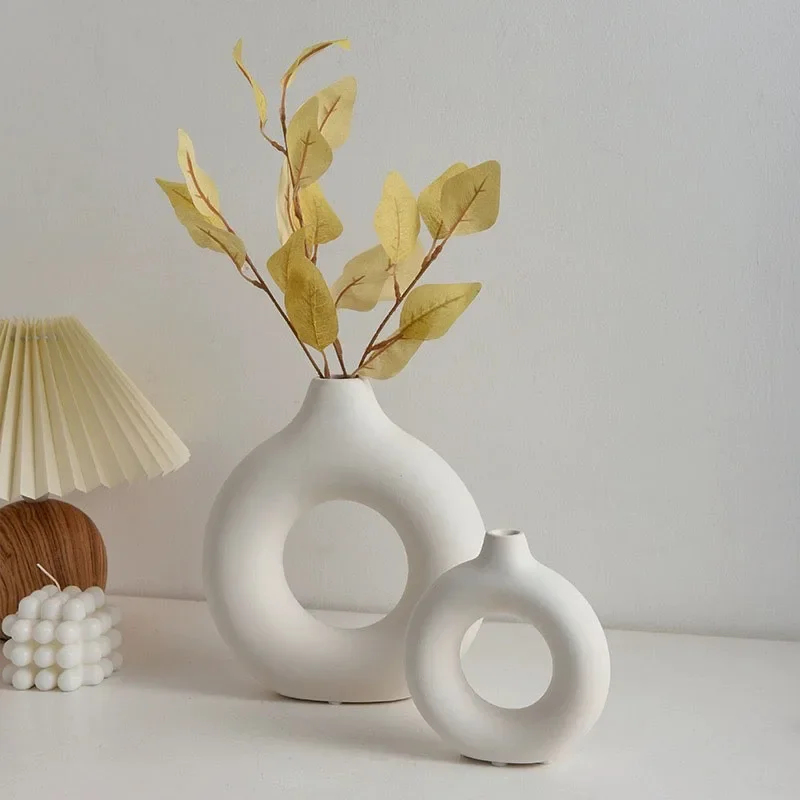 Simple Plastic Vase Donut Shap - Home Decor Vase With Flowers 评论和价格