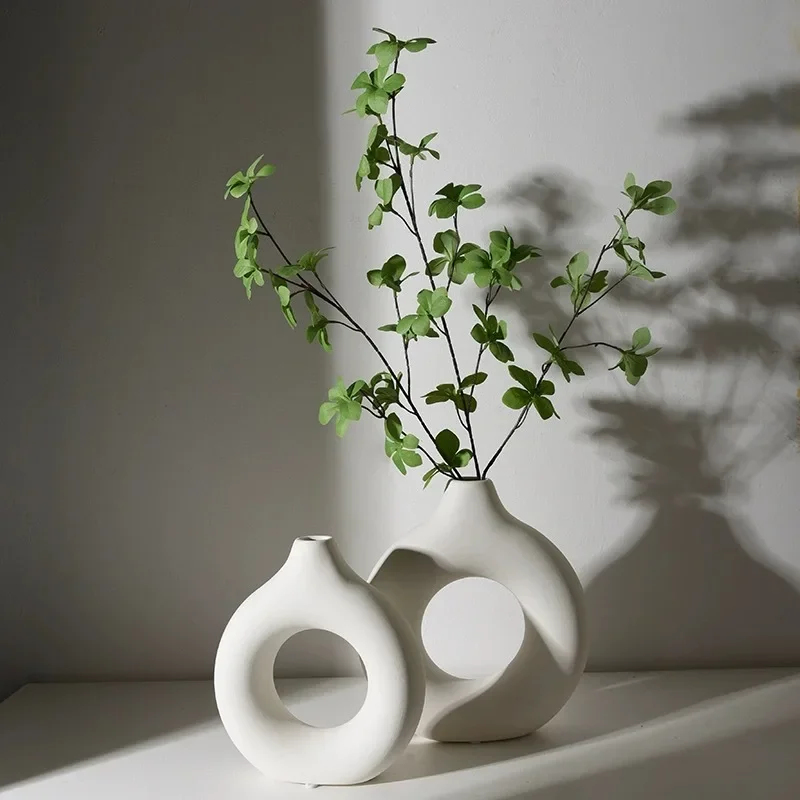 Simple Plastic Vase Donut Shap - Home Decor Vase With Flowers 评论和价格