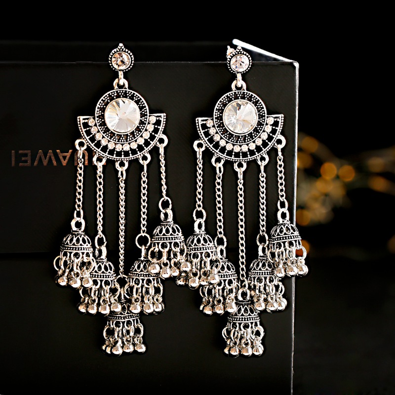 Indian Jhumka Earrings Gold Sl - Boho Wind Chimes 评论和价格
