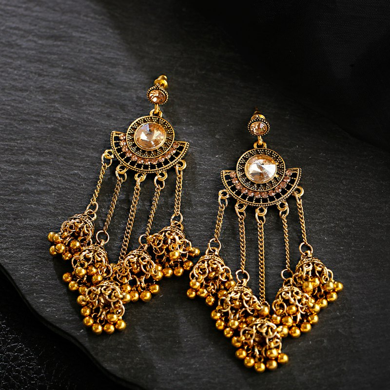 Indian Jhumka Earrings Gold Sl - Boho Wind Chimes 评论和价格
