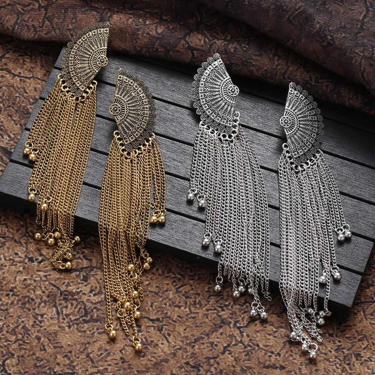Indian Jhumka Earrings Gold Sl - Boho Wind Chimes 评论和价格