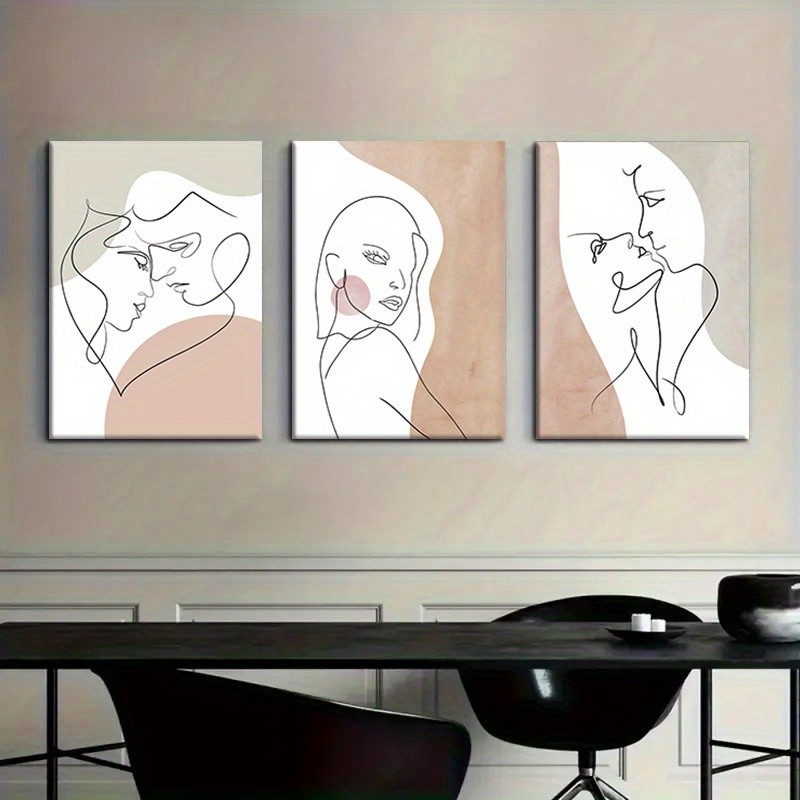 3PCS Canvas With Frame Modern  - Abstract Oil Painting 评论和价格