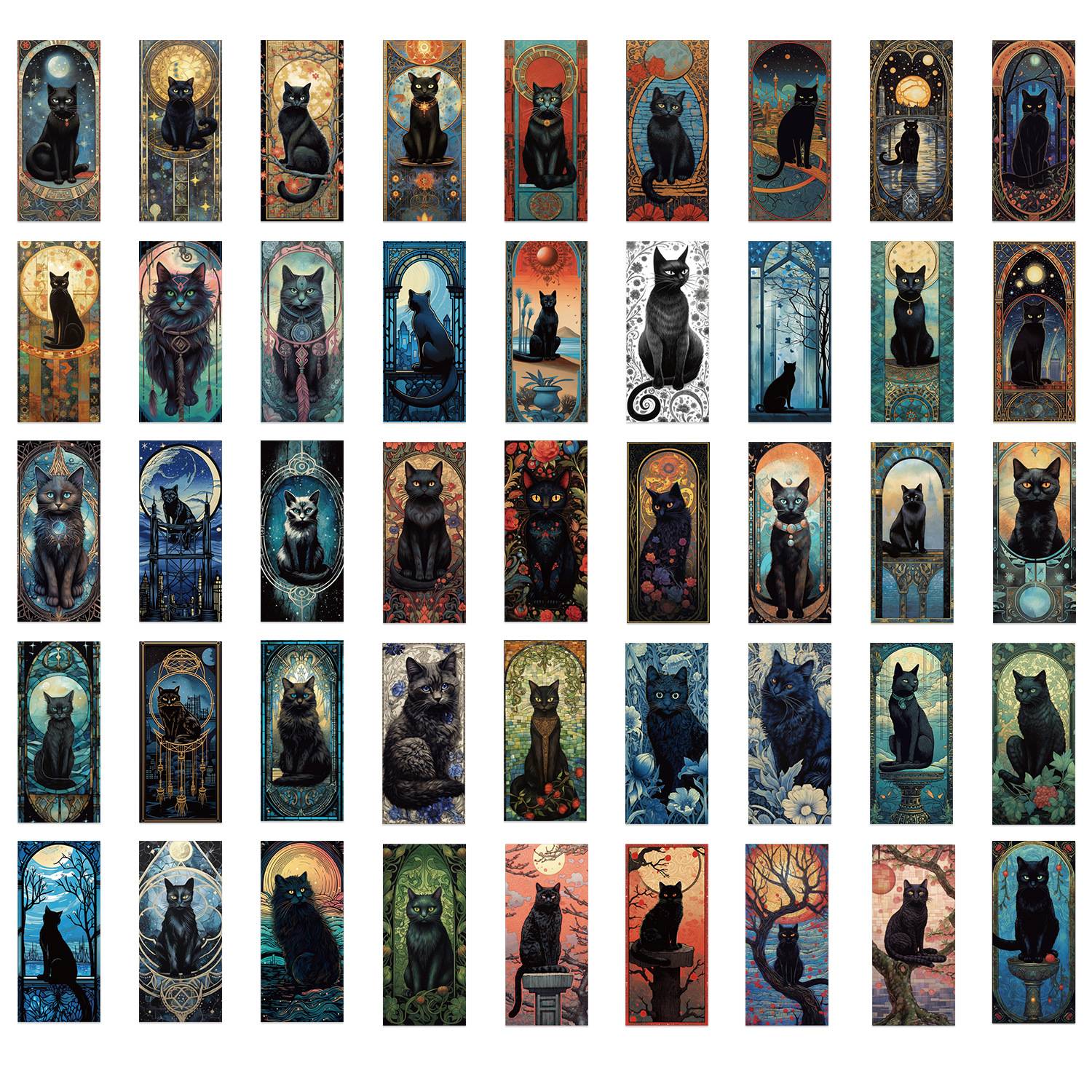 60PCS Dark Gothic Black Cat Ho - Home Decor Wall Panels 评论和价格