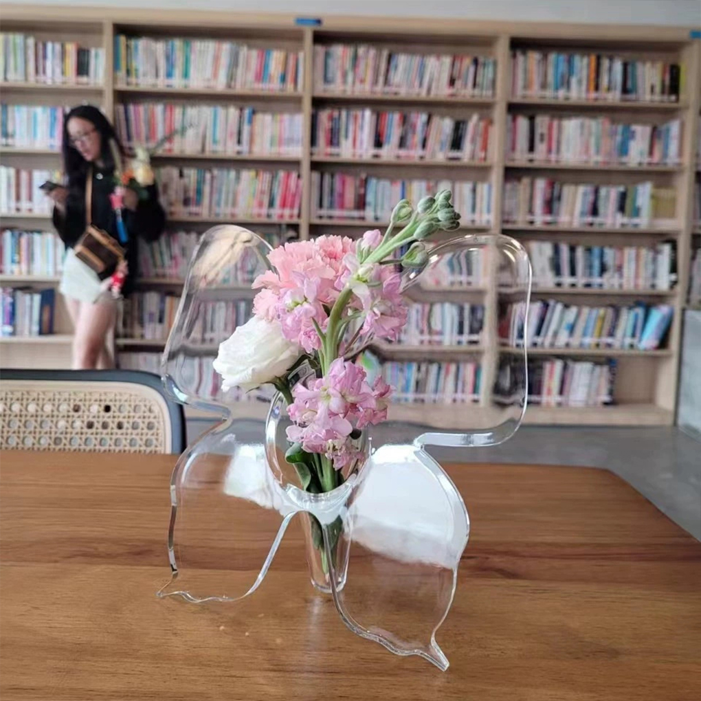 Transparent Butterfly Acrylic  - Home Decor Vase With Flowers 评论和价格