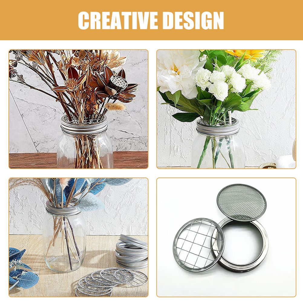 10Pcs Stainless Steel Jar Flow - Home Decor Vase With Flowers 评论和价格