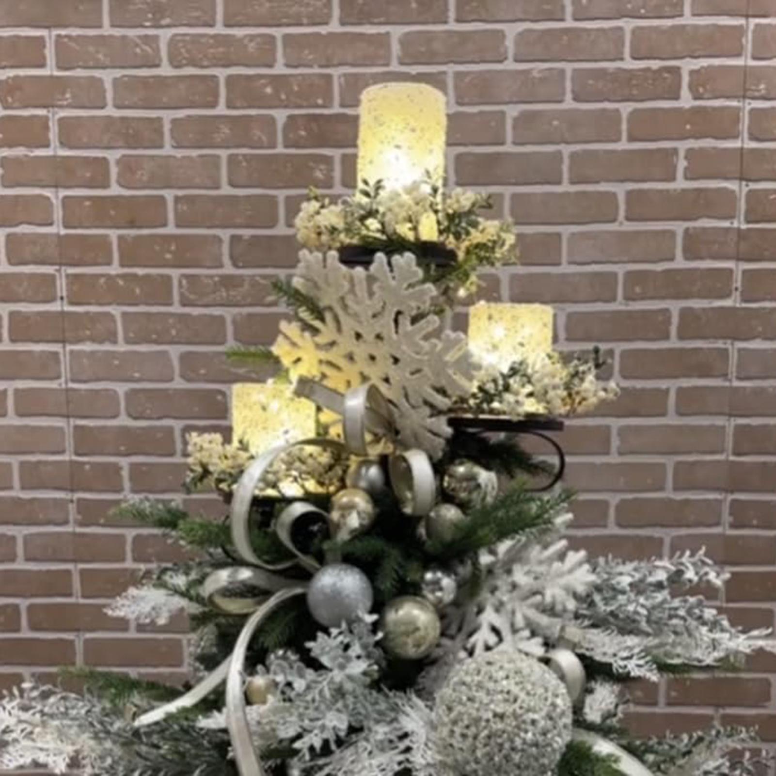 Metal Black Triple Tree Topper - Home Decor Xmas 评论和价格