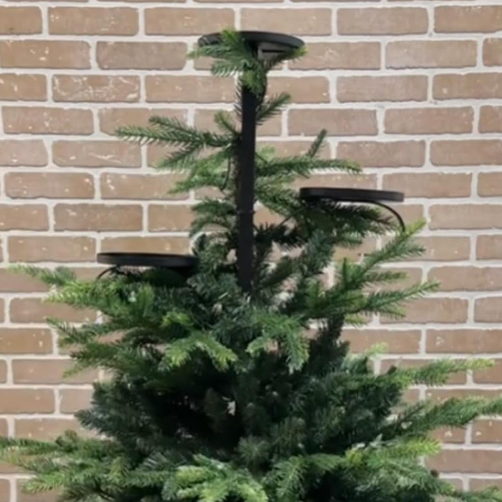 Metal Black Triple Tree Topper - Home Decor Xmas 评论和价格