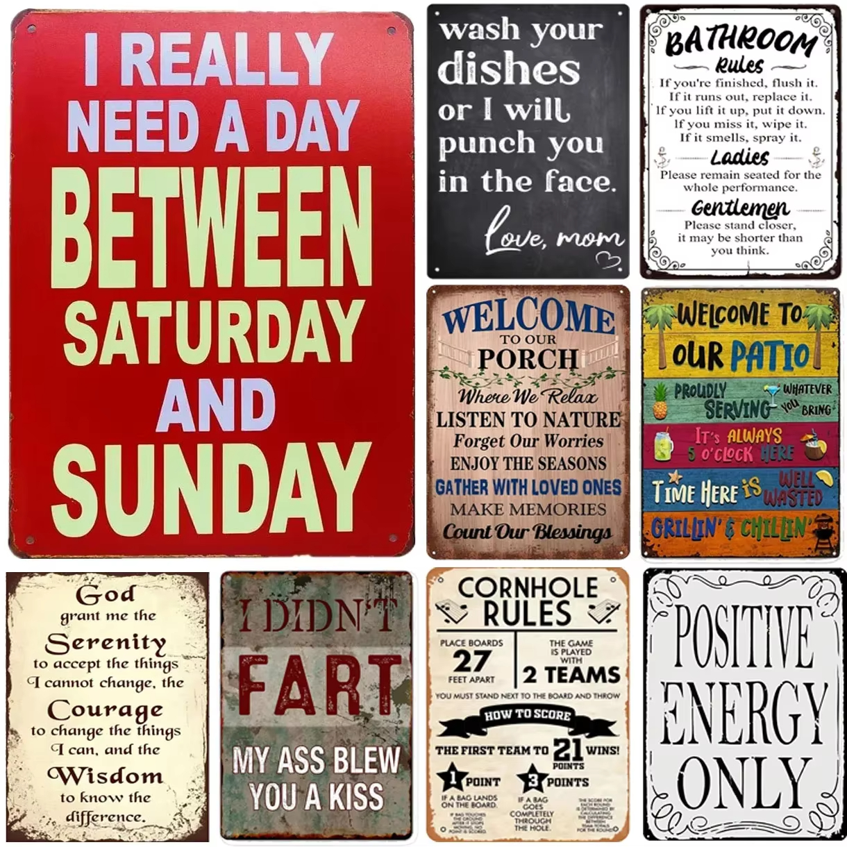 Quotes Plaque Metal Tin Signs  - Home Decor Garden 评论和价格