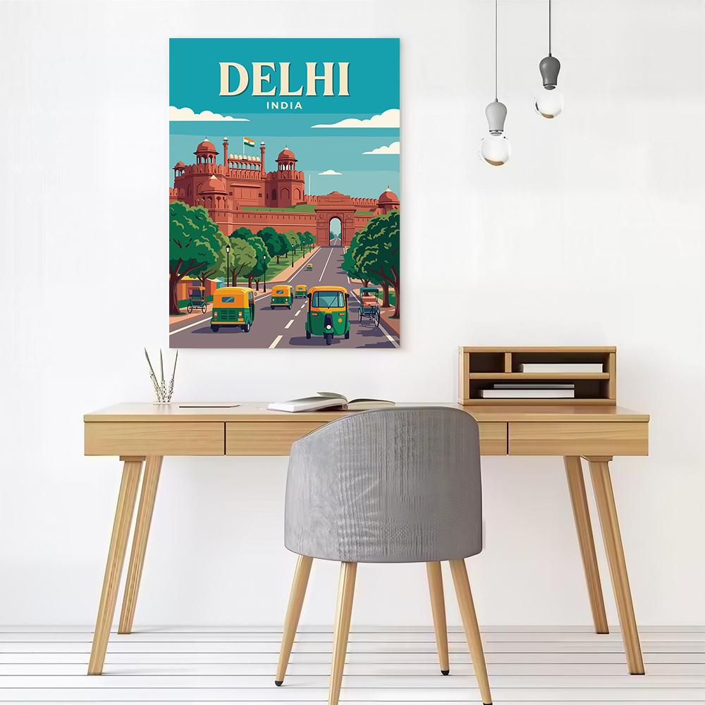 Delhi India Vintage Travel Can - Home Decor Delhi 评论和价格