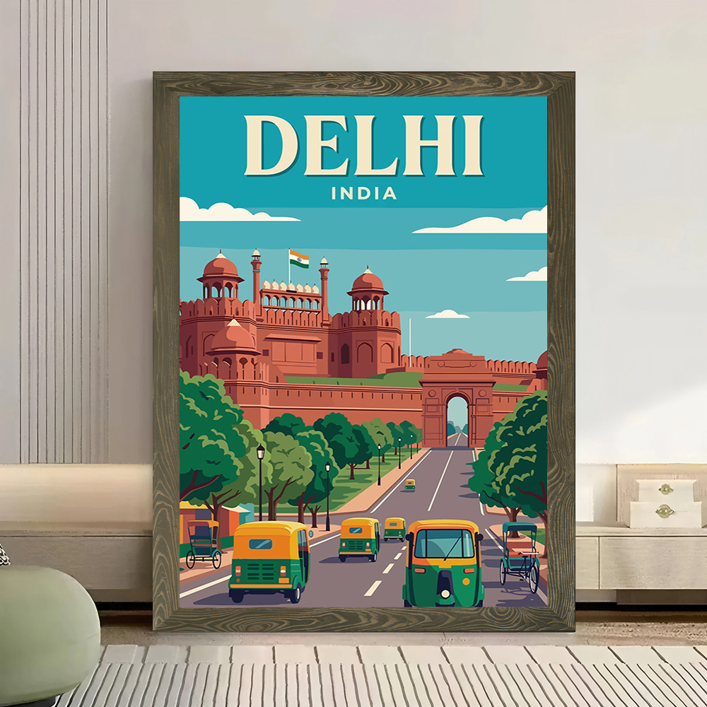 Delhi India Vintage Travel Can - Home Decor Delhi 评论和价格