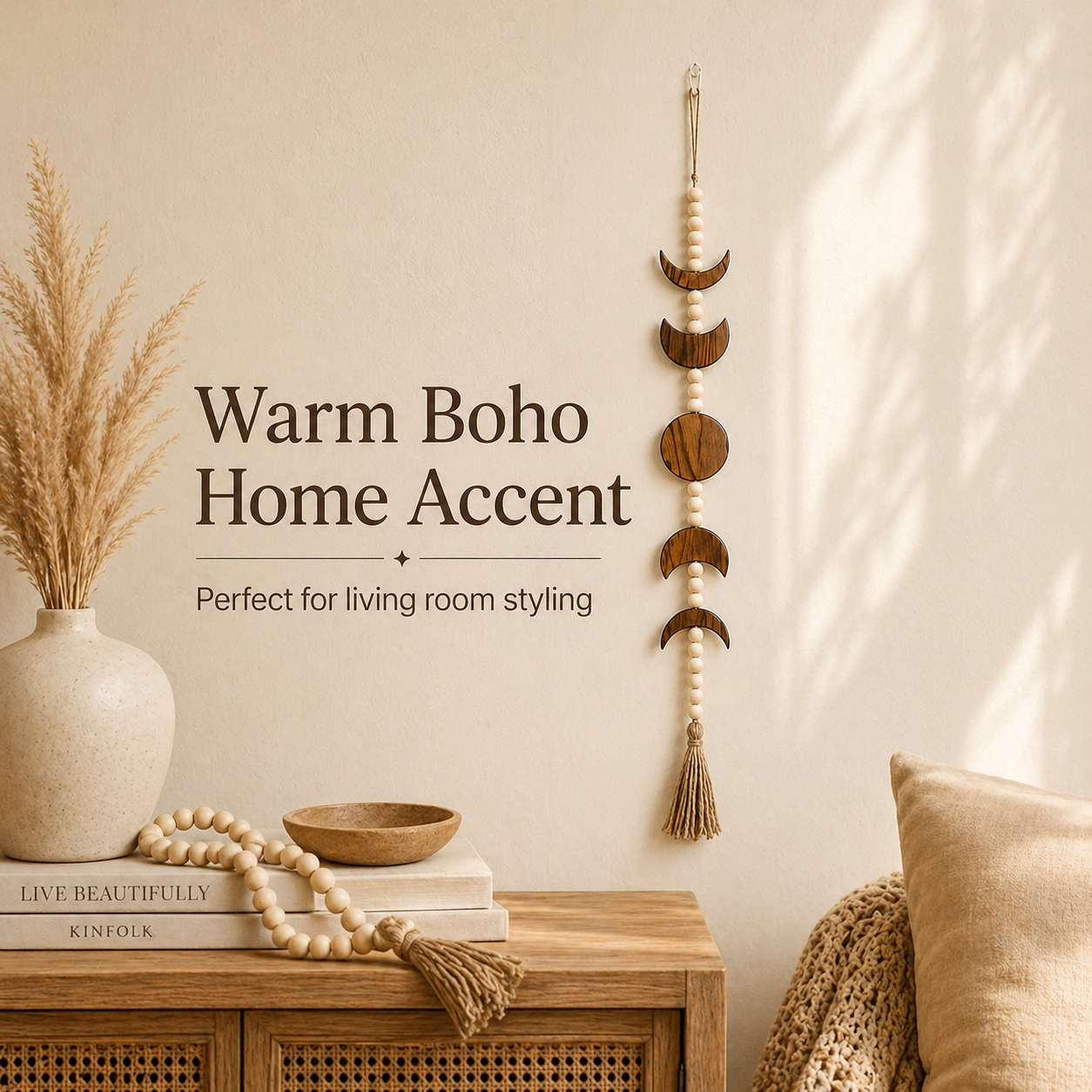 Boho Moon Phase Wall Hanging W - Boho Wind Chimes 评论和价格