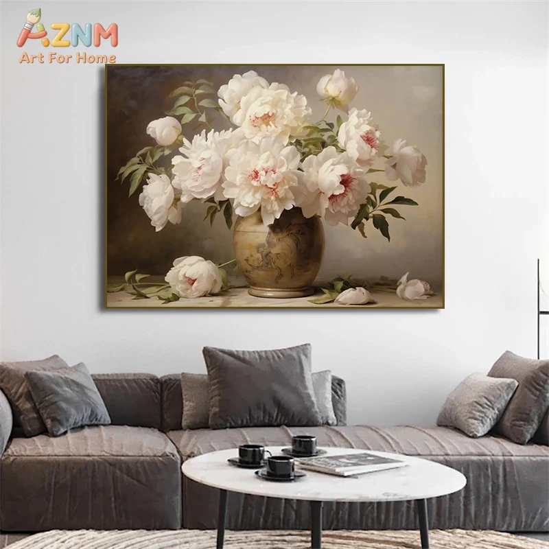 AZNM Vintage Flower Vase Canva - Home Decor Vase With Flowers 评论和价格