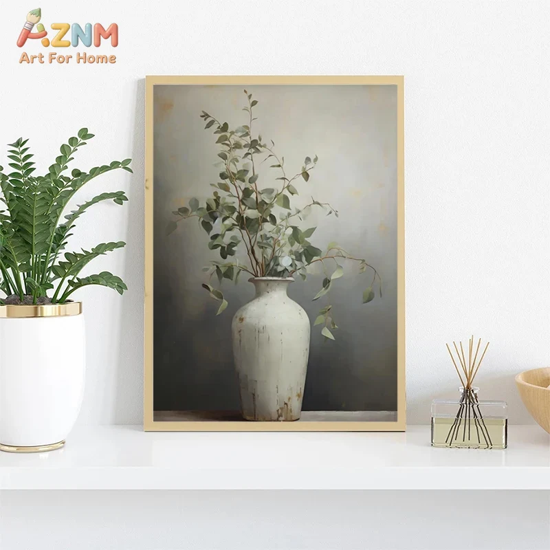 AZNM Vintage Flower Vase Canva - Home Decor Vase With Flowers 评论和价格