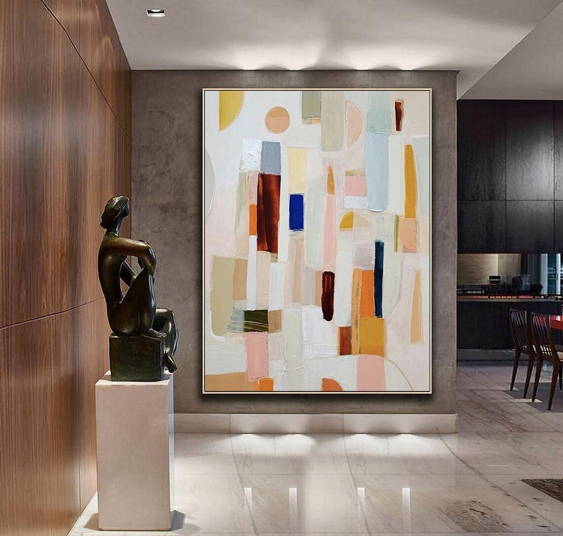 Neutral color abstract paintin - Abstract Oil Painting 评论和价格