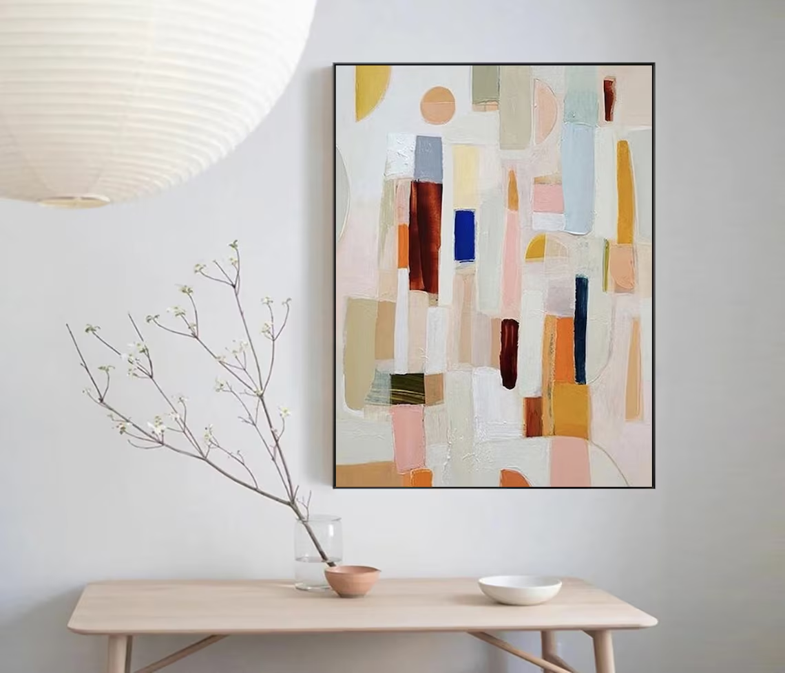 Neutral color abstract paintin - Abstract Oil Painting 评论和价格