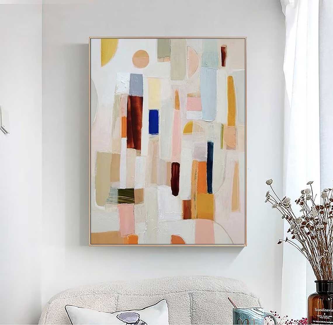 Neutral color abstract paintin - Abstract Oil Painting 评论和价格